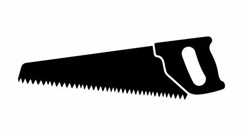 Silhouette of a Hand Saw Tool Stock Illustration