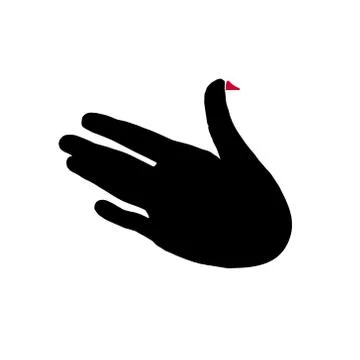 Silhouette hands like a bird. Stock Illustration
