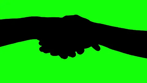 Silhouette handshake on green screen background. 스톡 동영상 337354111