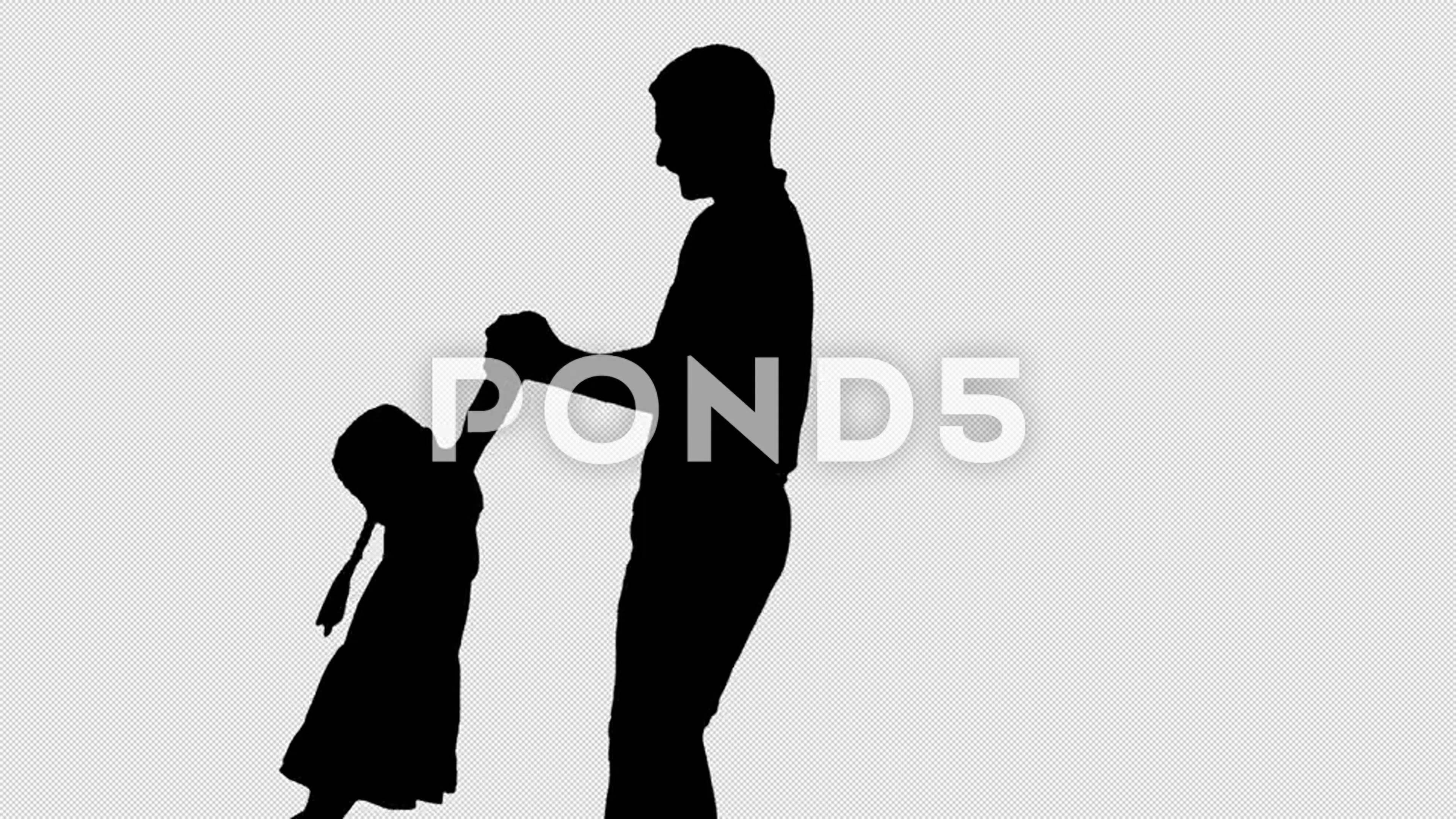 father daughter holding hands silhouette