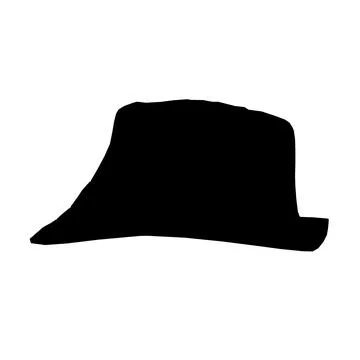 Silhouette of hat isolated on white background. Side view. Vector illustration. Stock Illustration
