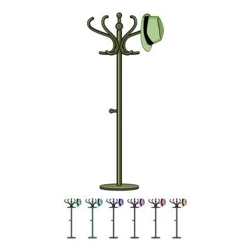 Silhouette hat stand cartoon vector graphic イラスト素材
