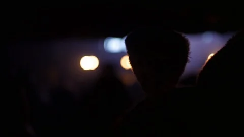 Silhouette of the head with hooked ears. Party concept. Slow motion Stock Footage 107988021