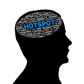 Silhouette head - hotspot Stock Illustration