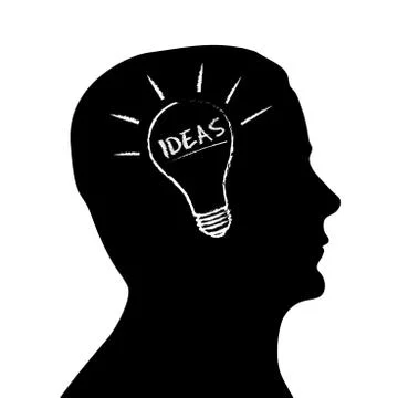 Silhouette head - ideas Stock Illustration