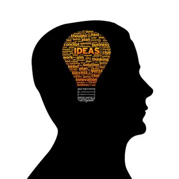 Silhouette head - ideas Stock Illustration