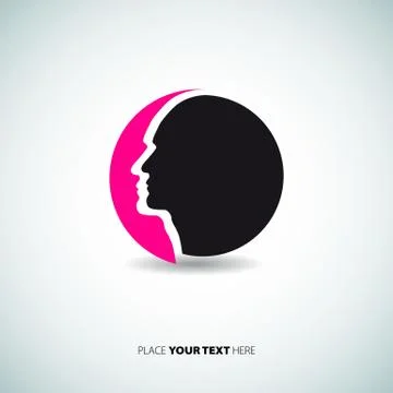 Silhouette of a head isolated 스톡 일러스트