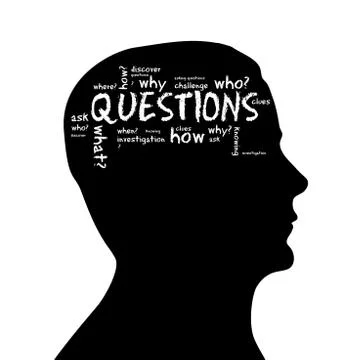 Silhouette head - question Stock Illustration