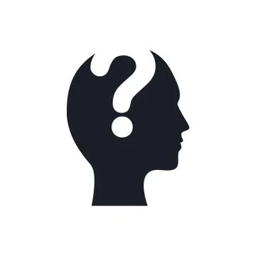 Silhouette head question mark image Illustration