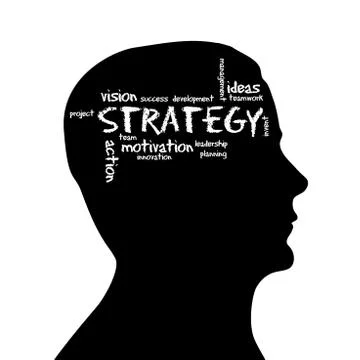 Silhouette head - strategy Stock Illustration