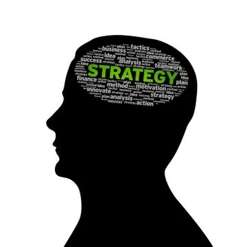 Silhouette head - strategy Stock Illustration