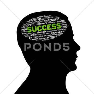 Silhouette head - success Stock Illustration