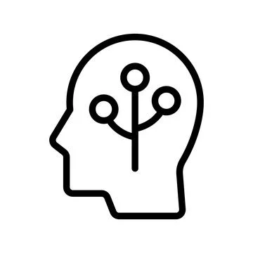 Silhouette of Head with Tree Branches Representing Growth and Mindfulness Stockillustratie