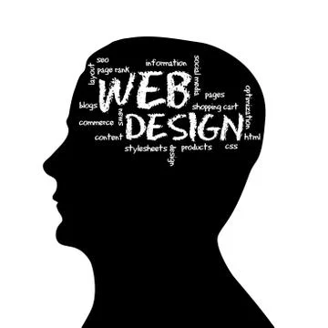 Silhouette head - web design Stock Illustration