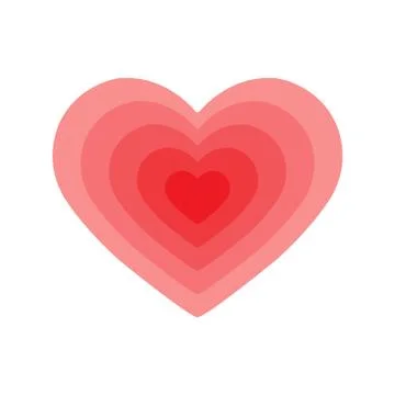 Silhouette of the heart of several elements in shades of pink Stock Illustration