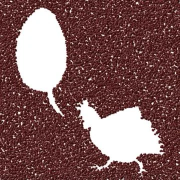 Silhouette of hen in generated coffee texture Stock Illustration