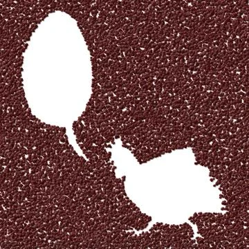 Silhouette of hen in generated coffee texture Stock Illustration