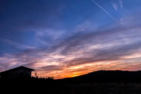 Silhouette of a house Stock Photos