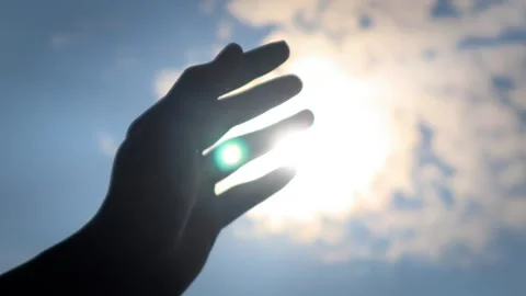 Silhouette of human hand Stock-Footage 334159083