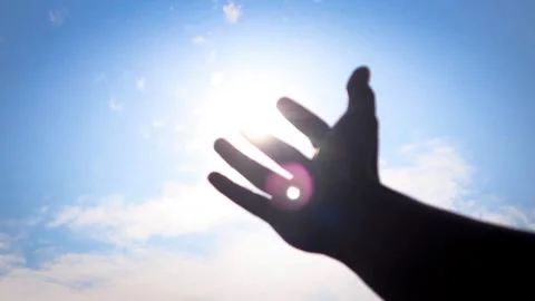 Silhouette of human hand Stock-Footage 334159110