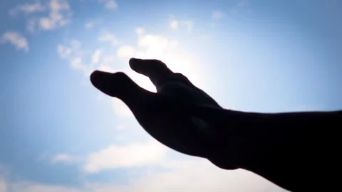 Silhouette of human hand Stock-Footage 334159111