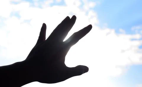 Silhouette of human hand Stock-Fotos