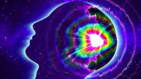 Silhouette of human head activates pineal gland Stock Footage 263758248
