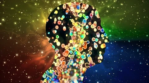Silhouette of a human head with added Abstract Particles effect 스톡 동영상 233483388