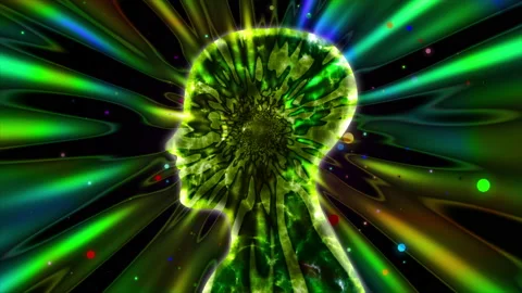 Silhouette of human head and complex of human mind Stock Footage 166075518