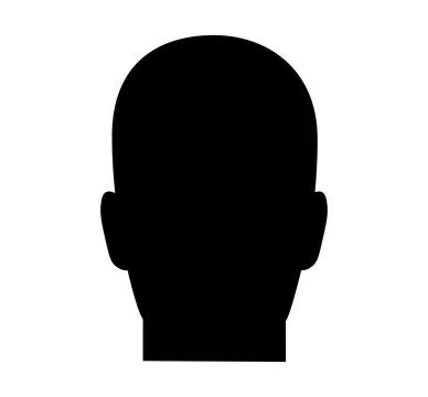 Silhouette of human head in full face Stock Illustration
