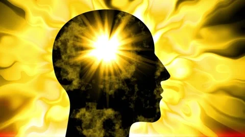 Silhouette of human head with light flare effect 스톡 동영상 151809866