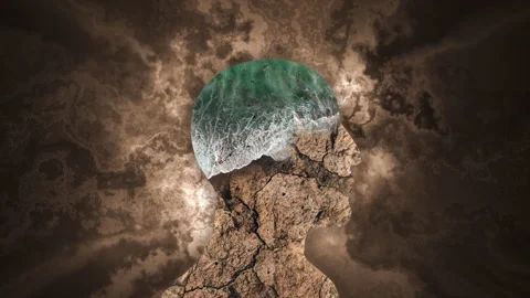 Silhouette of a human head with ocean waves effect 스톡 동영상 160983726