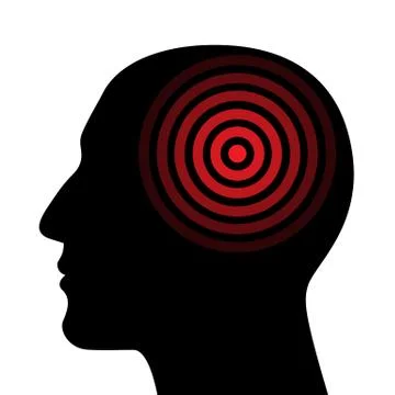 Silhouette of a human head wit the target Stock Illustration