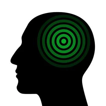 Silhouette of a human head wit the target Stock Illustration