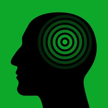 Silhouette of a human head wit the target Stock Illustration