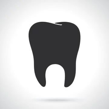 Silhouette of human tooth Illustrazione stock