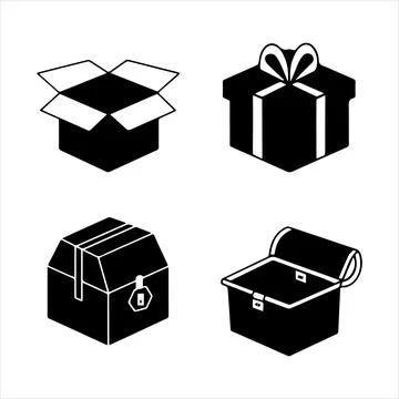 Silhouette Icon of boxes Stock Illustration