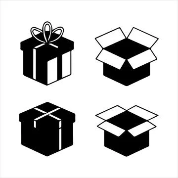 Silhouette Icon of boxes Stock Illustration