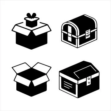 Silhouette Icon of boxes Stock Illustration