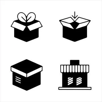 Silhouette Icon of boxes Stock Illustration