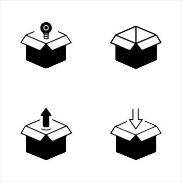 Silhouette Icon of boxes Stock Illustration