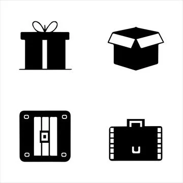 Silhouette Icon of boxes Stock Illustration