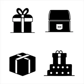 Silhouette Icon of boxes Stock Illustration