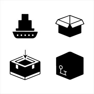 Silhouette Icon of boxes Stock Illustration
