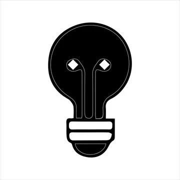 Silhouette Icon of bulb. Stock Illustration