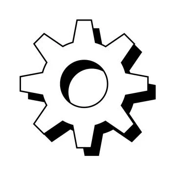 Silhouette icon of a gear in shadow. Vector. 스톡 일러스트