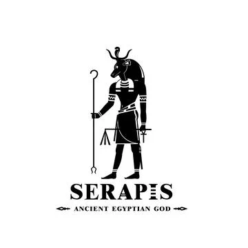 Silhouette of the Iconic ancient Egyptian god serapis Stock Illustration