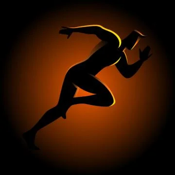 Silhouette illustration of a sprinter Stock Illustration