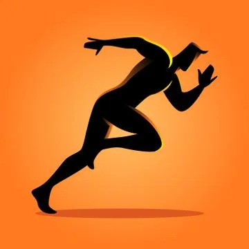 Silhouette illustration of a sprinter Stock Illustration