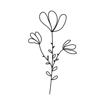 Silhouette image of chamomile. Vector illustration of a flower. Flowers and Stock Illustration